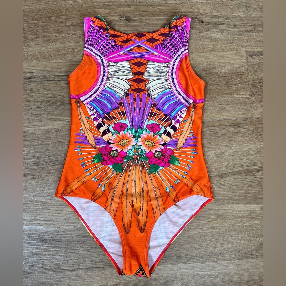 Cia Maritima 🍊 Brazilian One Piece Vibrant orange patterned Swimsuit